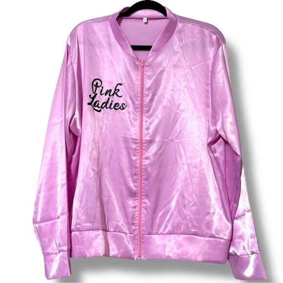 Pink Ladies size 2XL lightweight dress up costume jacket Grease Sandy halloween - Picture 1 of 12